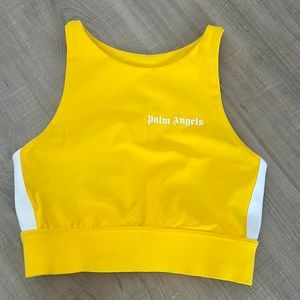 Palm Angeles logo side striped sports bra